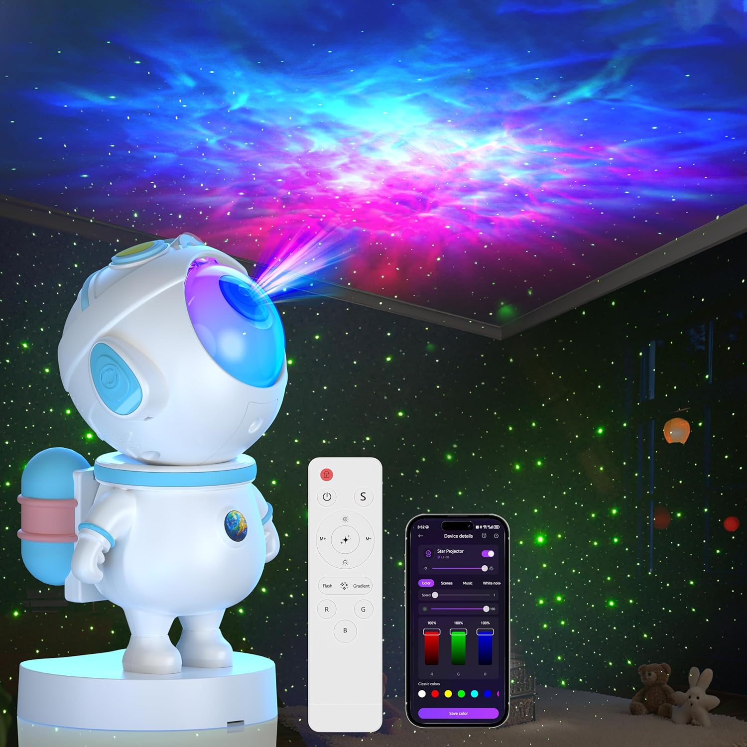 Astronaut Galaxy Projector – App Control